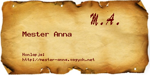 Mester Anna névjegykártya