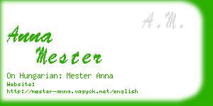 anna mester business card